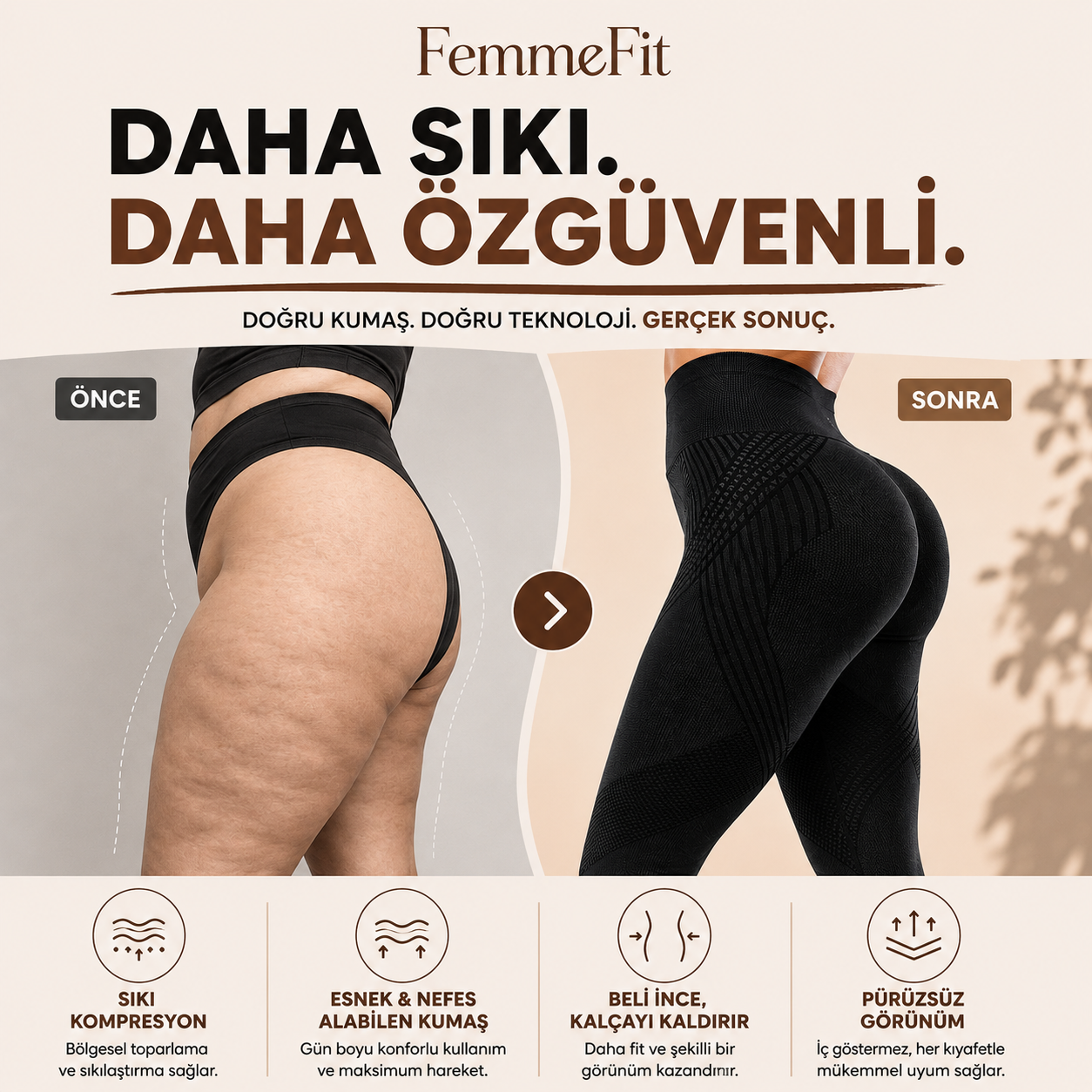 3'lü Etki Taytı Lipödem, Selülit, Varis